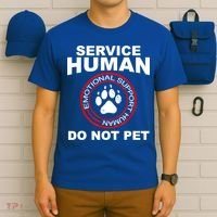 Funny Service Human Gift Funny Dog Owner Emotional Support Human T-Shirt thumb 6