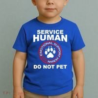 Funny Service Human Gift Funny Dog Owner Emotional Support Human Toddler T-Shirt thumb 2