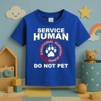 Funny Service Human Gift Funny Dog Owner Emotional Support Human Toddler T-Shirt thumb 3