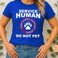 Funny Service Human Gift Funny Dog Owner Emotional Support Human Women's T-Shirt thumb 2