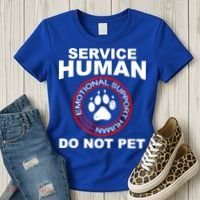 Funny Service Human Gift Funny Dog Owner Emotional Support Human Women's T-Shirt thumb 3
