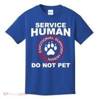 Funny Service Human Gift Funny Dog Owner Emotional Support Human Kids T-Shirt thumb 0
