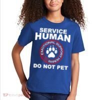 Funny Service Human Gift Funny Dog Owner Emotional Support Human Kids T-Shirt thumb 2