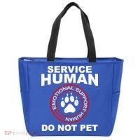 Funny Service Human Gift Funny Dog Owner Emotional Support Human Tote Bag thumb 0