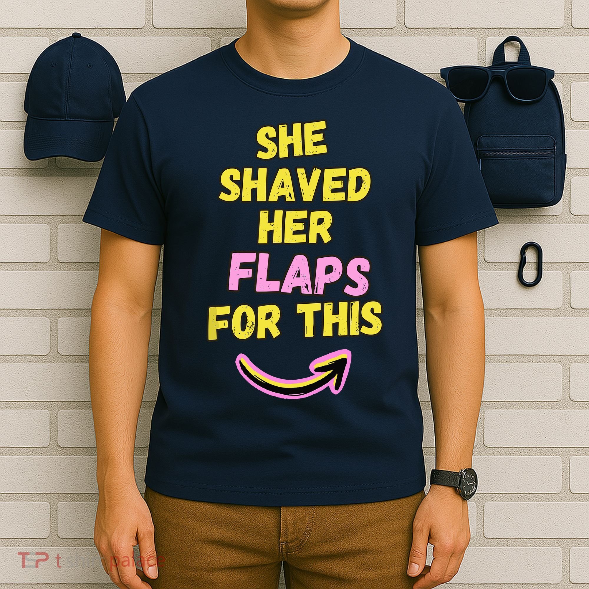 Funny Saying Hairy Flaps Matter Rude Joke Naughty Wo T-Shirt
