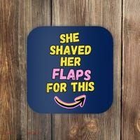 Funny Saying Hairy Flaps Matter Rude Joke Naughty Wo Coaster thumb 0