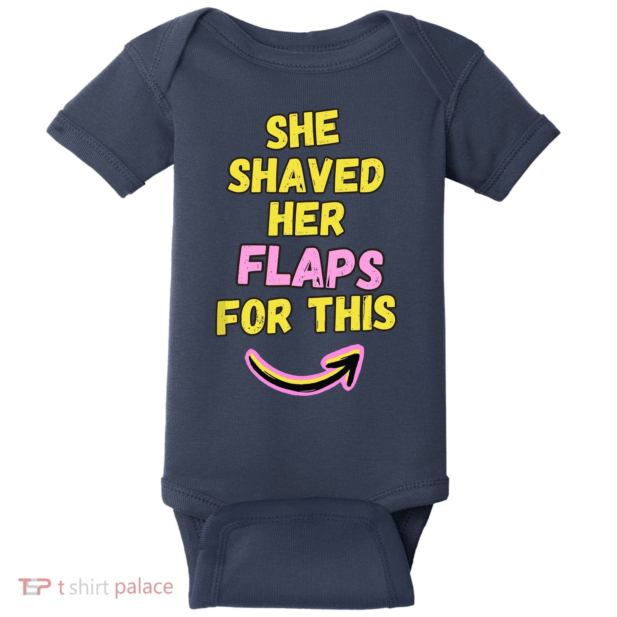 Funny Saying Hairy Flaps Matter Rude Joke Naughty Wo Baby Bodysuit