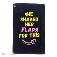 Funny Saying Hairy Flaps Matter Rude Joke Naughty Wo Golf Towel thumb 0