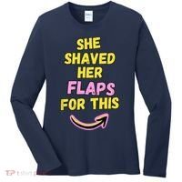 Funny Saying Hairy Flaps Matter Rude Joke Naughty Wo Women's Long Sleeve Shirt thumb 0