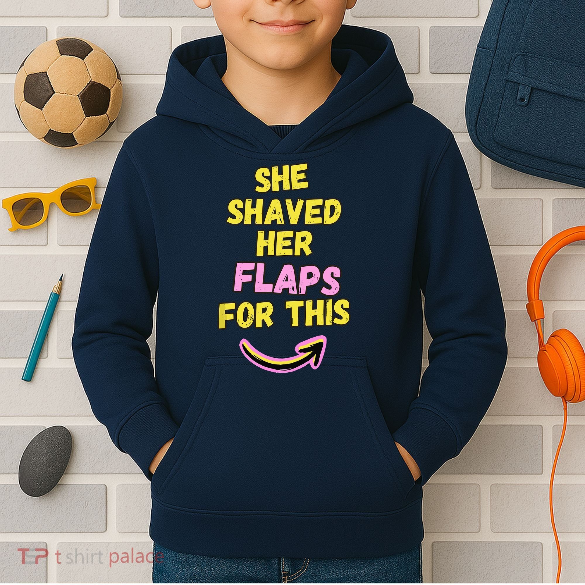 Funny Saying Hairy Flaps Matter Rude Joke Naughty Wo Kids Hoodie