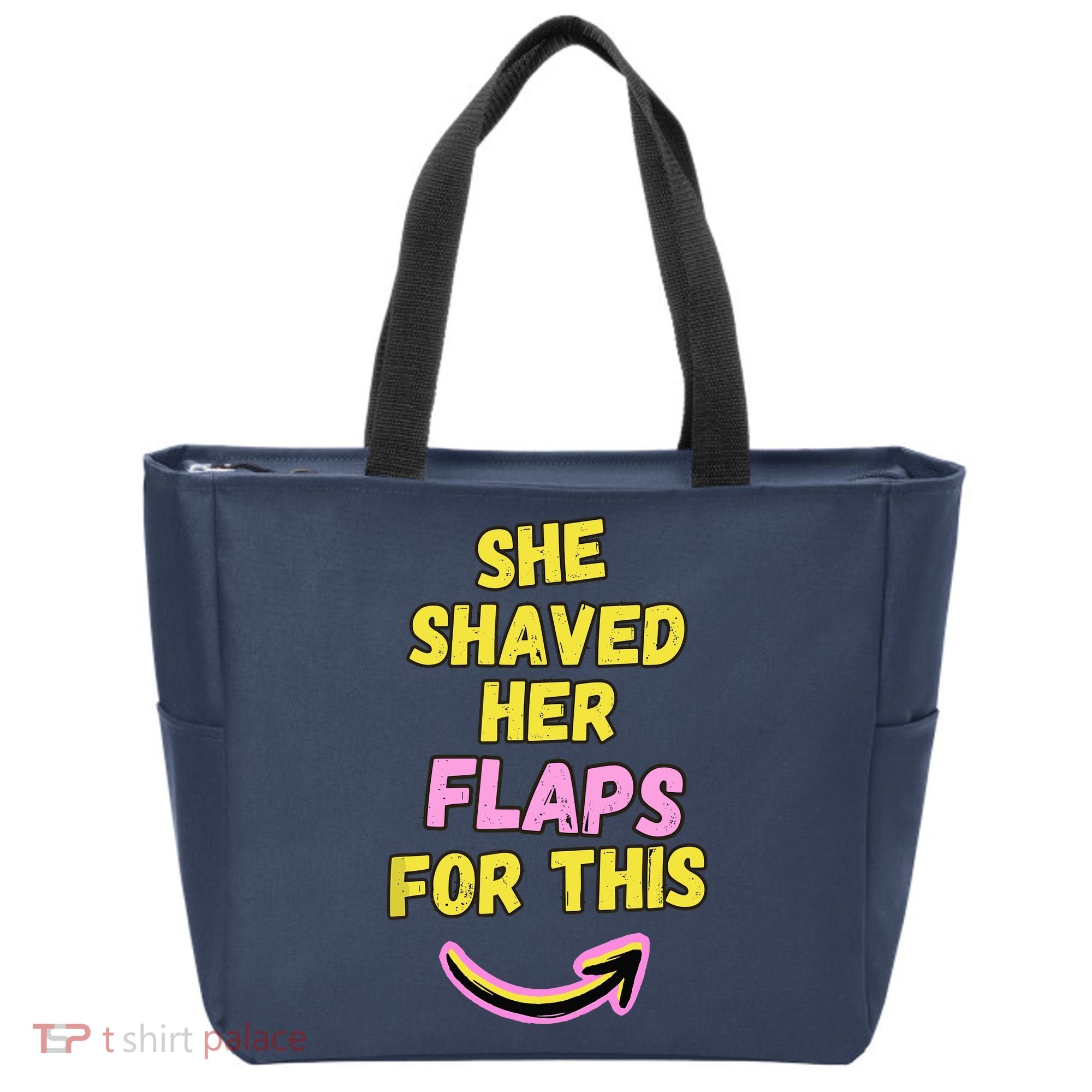Funny Saying Hairy Flaps Matter Rude Joke Naughty Wo Tote Bag