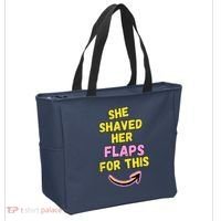 Funny Saying Hairy Flaps Matter Rude Joke Naughty Wo Tote Bag thumb 2