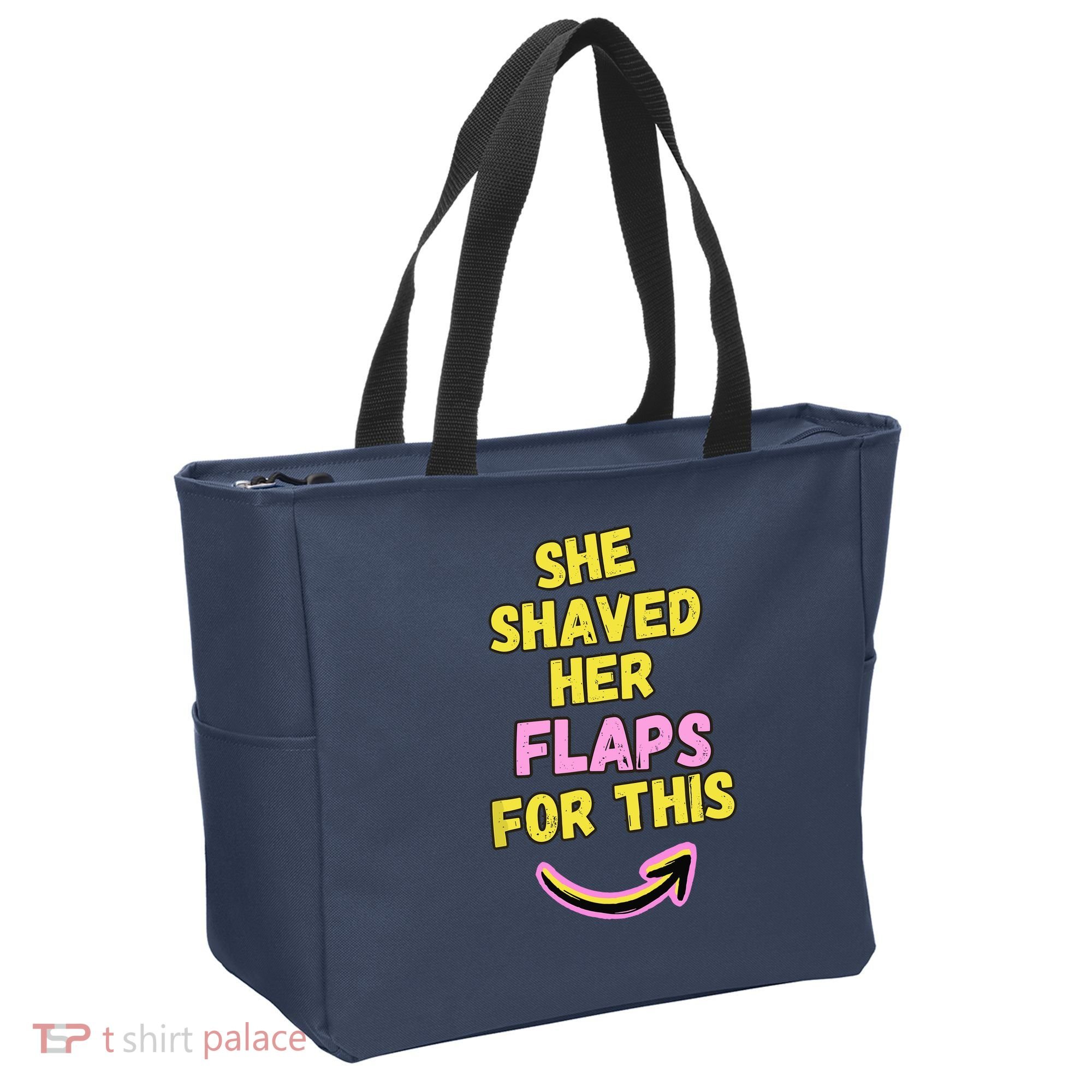 Funny Saying Hairy Flaps Matter Rude Joke Naughty Wo Tote Bag