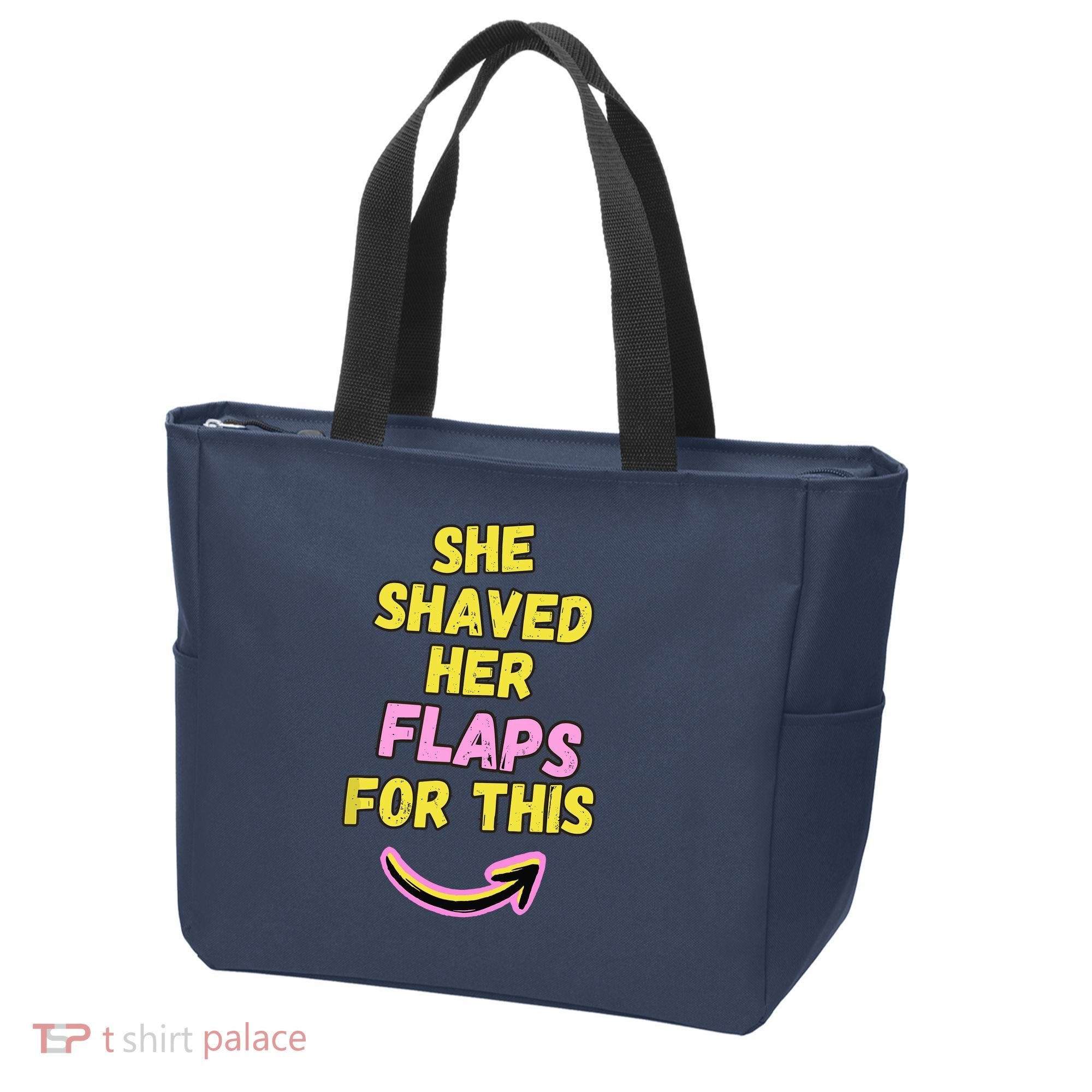 Funny Saying Hairy Flaps Matter Rude Joke Naughty Wo Tote Bag