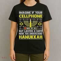 Funny Sarcastic Hanukkah Chanukah Cellphone Quote T-Shirt thumb 4