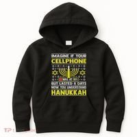 Funny Sarcastic Hanukkah Chanukah Cellphone Quote Kids Hoodie thumb 0