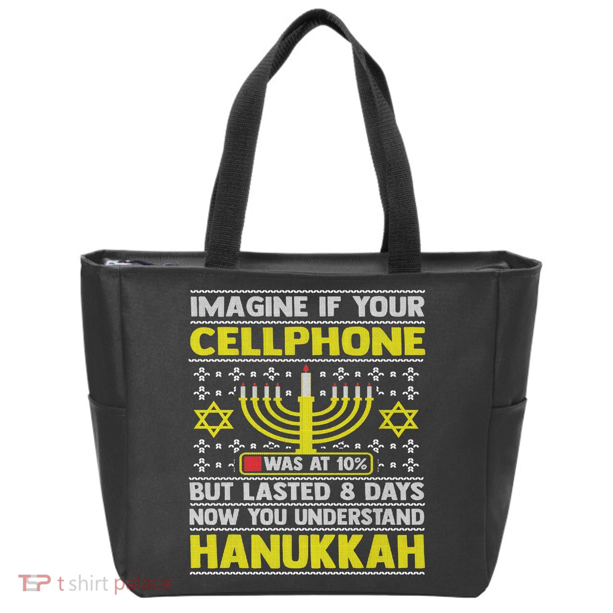 Funny Sarcastic Hanukkah Chanukah Cellphone Quote Tote Bag