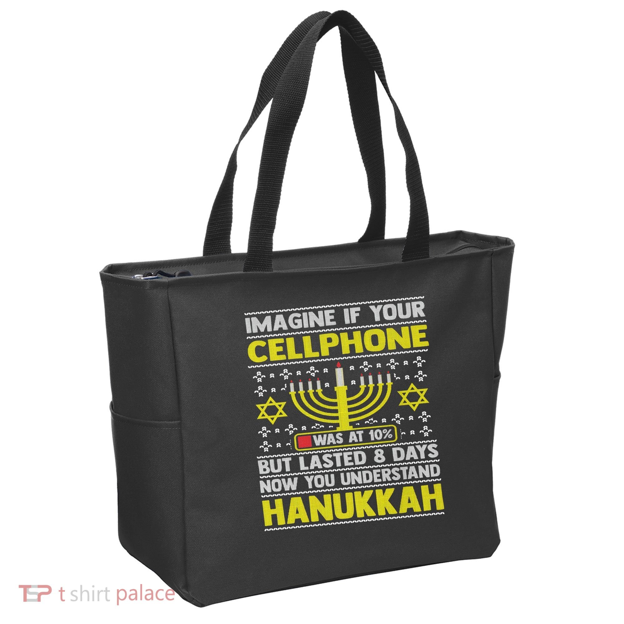 Funny Sarcastic Hanukkah Chanukah Cellphone Quote Tote Bag