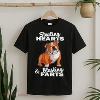 Funny Stealing Hearts Blasting Farts English Bulldog T-Shirt thumb 2