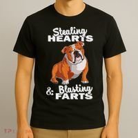 Funny Stealing Hearts Blasting Farts English Bulldog T-Shirt thumb 3
