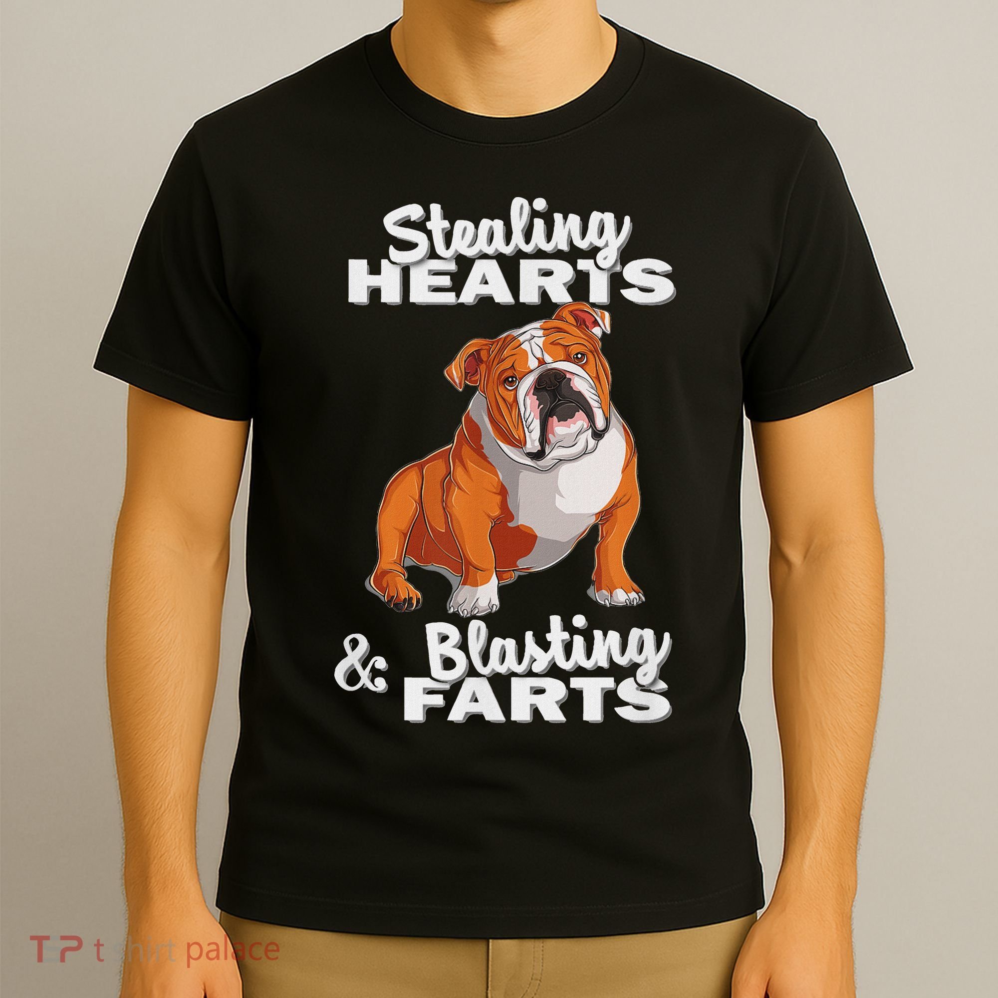 Funny Stealing Hearts Blasting Farts English Bulldog T-Shirt