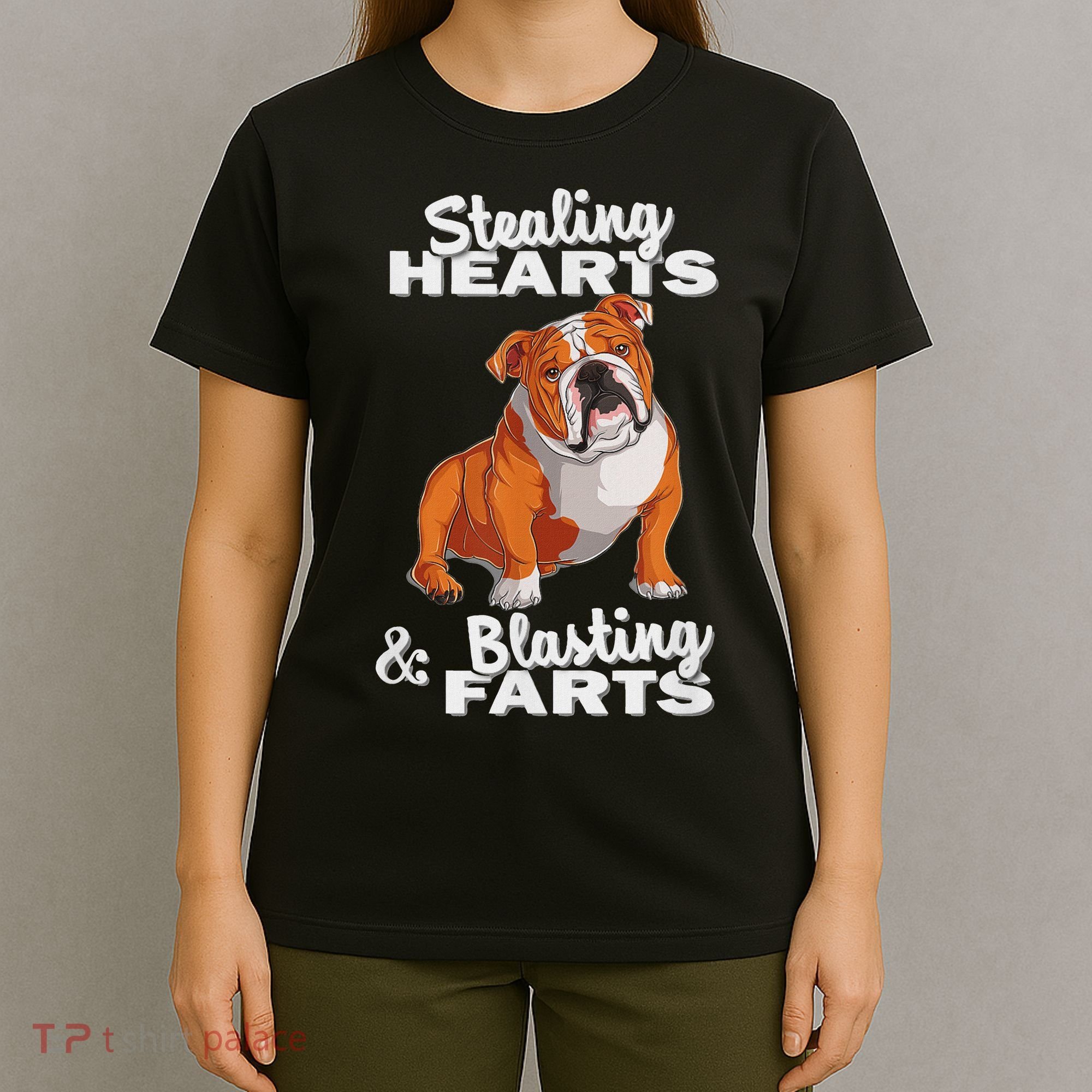 Funny Stealing Hearts Blasting Farts English Bulldog T-Shirt