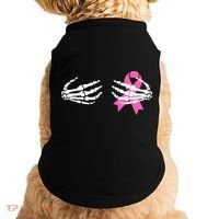 Funny Skeleton Hands Breast Cancer Awareness Pink Ribbon Gift Doggie Tank thumb 0