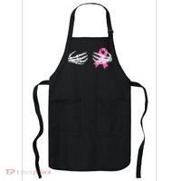 Funny Skeleton Hands Breast Cancer Awareness Pink Ribbon Gift Apron thumb 0