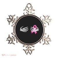 Funny Skeleton Hands Breast Cancer Awareness Pink Ribbon Gift Ornament thumb 0