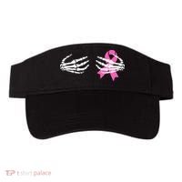 Funny Skeleton Hands Breast Cancer Awareness Pink Ribbon Gift Visor thumb 0