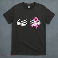 Funny Skeleton Hands Breast Cancer Awareness Pink Ribbon Gift T-Shirt thumb 4