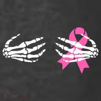Funny Skeleton Hands Breast Cancer Awareness Pink Ribbon Gift Women's Hoodie thumb 2