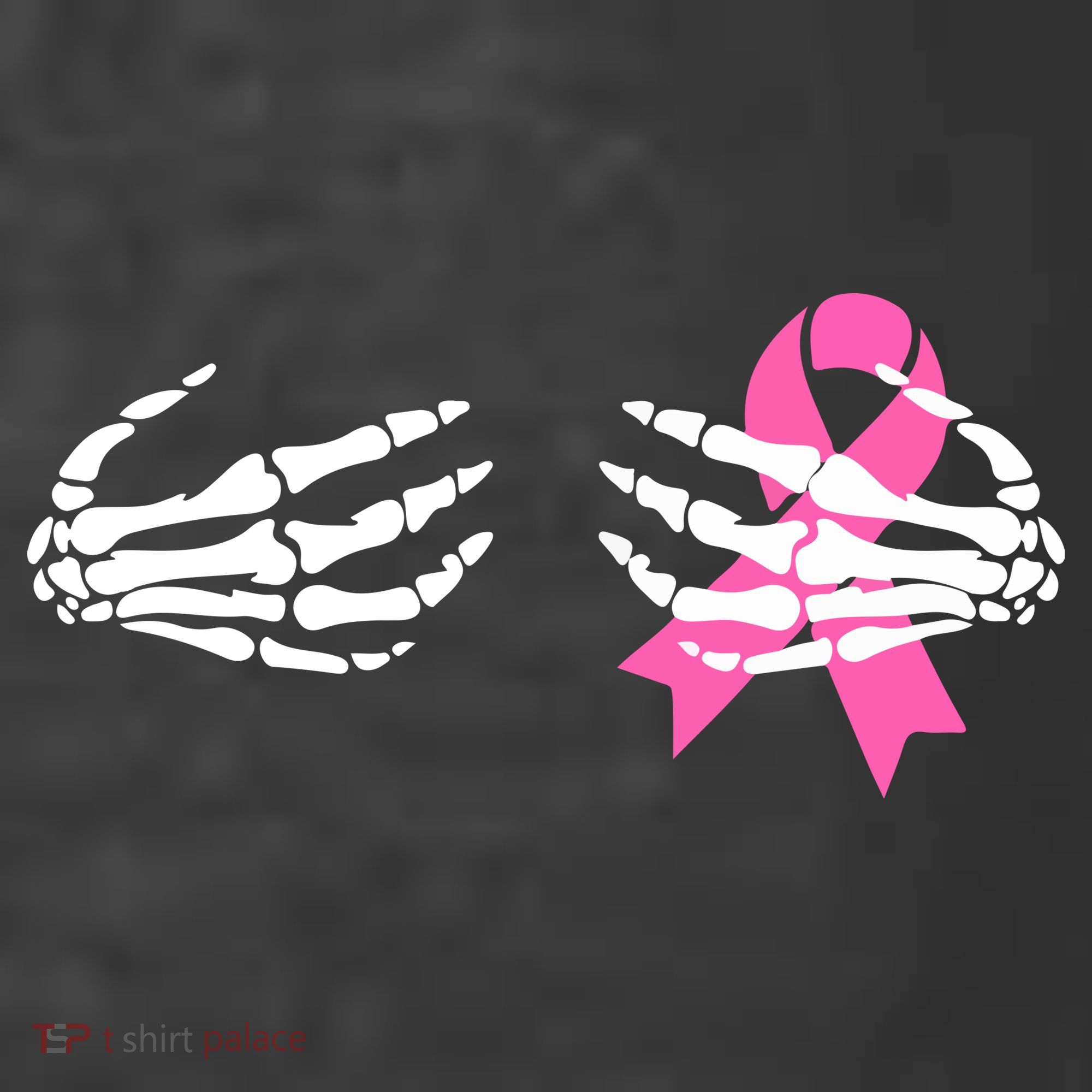 Funny Skeleton Hands Breast Cancer Awareness Pink Ribbon Gift Women's Hoodie