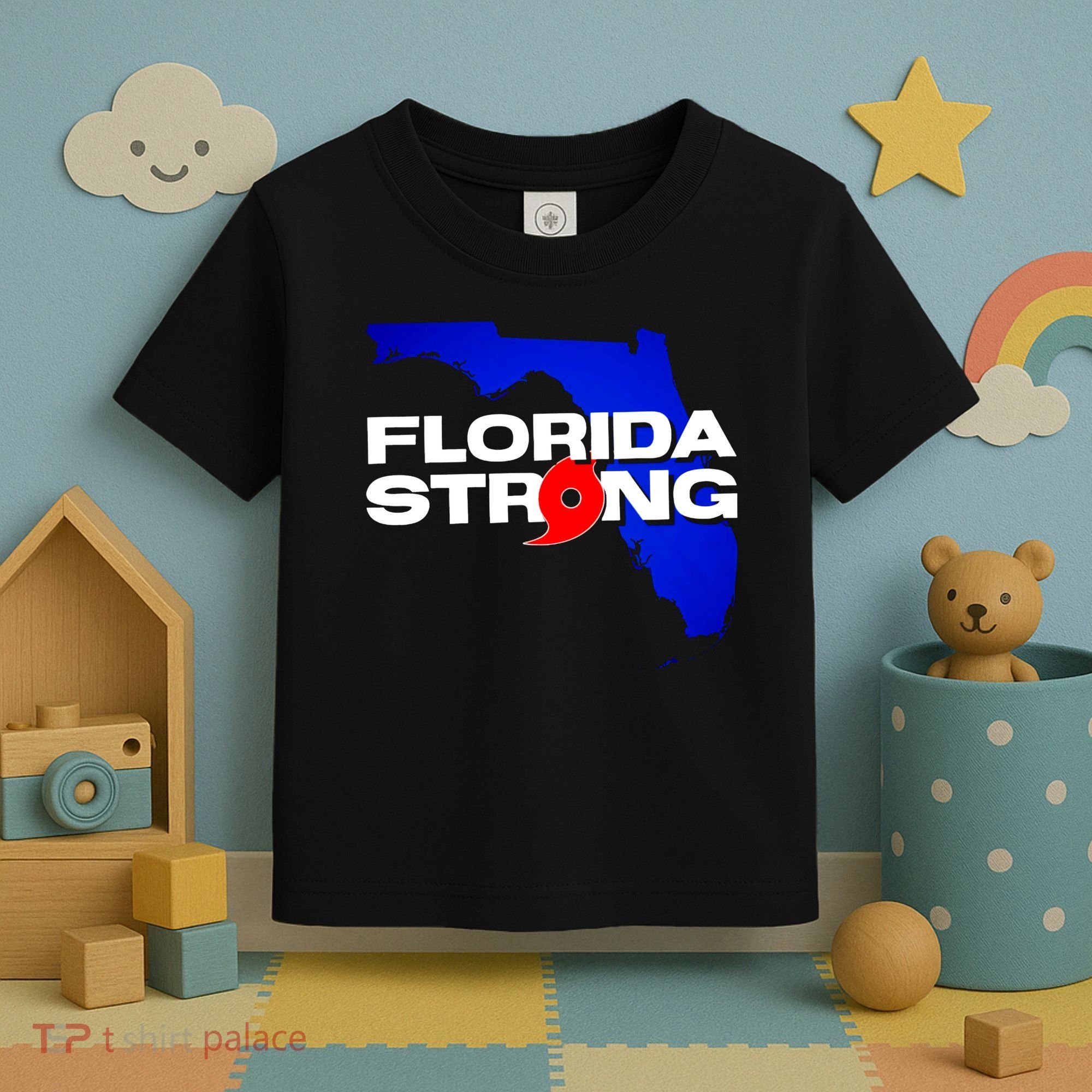 Florida Strong Hurricane Ian Support Football Toddler T-Shirt