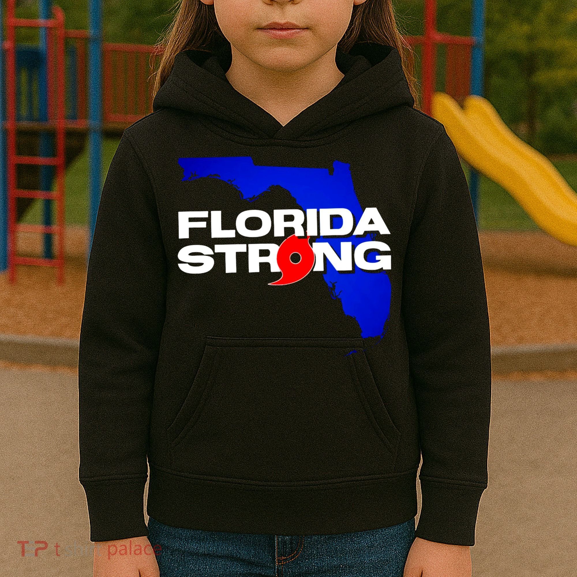 Florida Strong Hurricane Ian Support Football Kids Hoodie