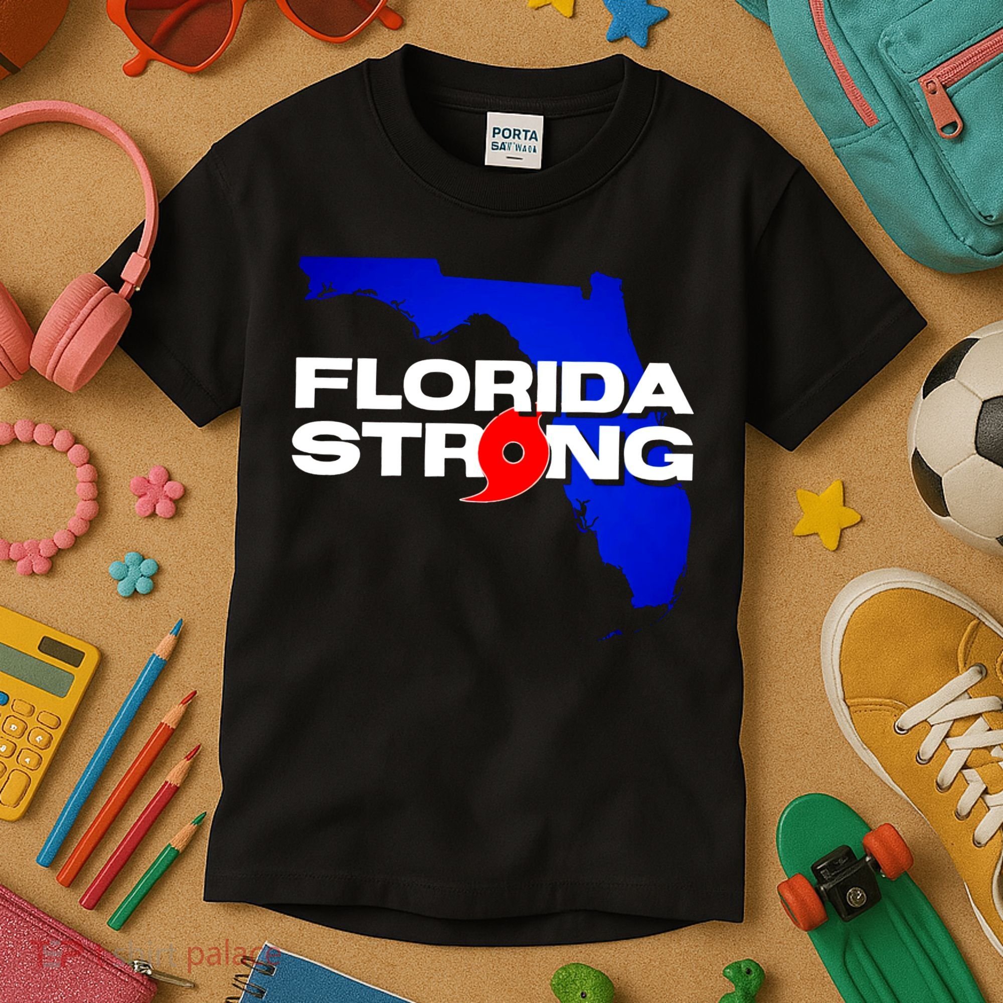 Florida Strong Hurricane Ian Support Football Kids T-Shirt