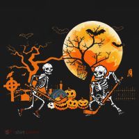 Funny Skeleton Hockey Pumpin Spooky Halloween Costume Coaster thumb 2