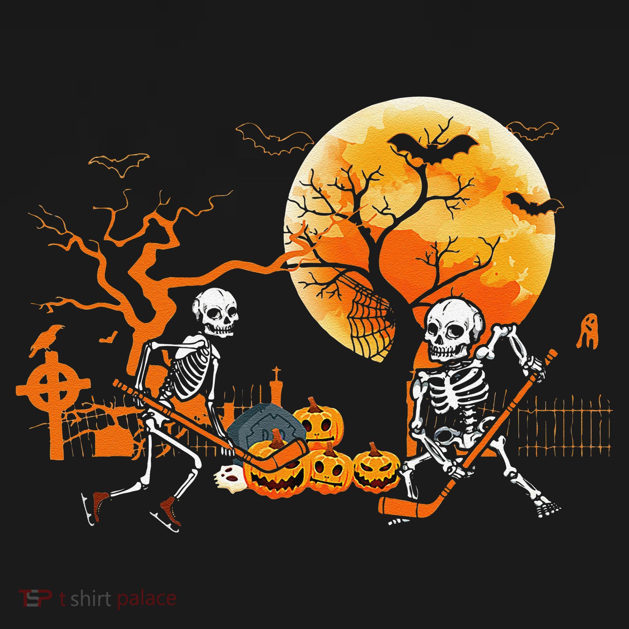Funny Skeleton Hockey Pumpin Spooky Halloween Costume Coaster