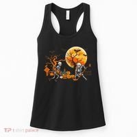 Funny Skeleton Hockey Pumpin Spooky Halloween Costume Women's Tank Top thumb 0