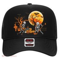 Funny Skeleton Hockey Pumpin Spooky Halloween Costume Hat thumb 0