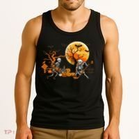 Funny Skeleton Hockey Pumpin Spooky Halloween Costume Tank Top thumb 3