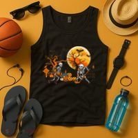 Funny Skeleton Hockey Pumpin Spooky Halloween Costume Tank Top thumb 4