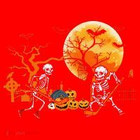Funny Skeleton Hockey Pumpin Spooky Halloween Costume Santa Hat thumb 1
