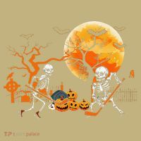 Funny Skeleton Hockey Pumpin Spooky Halloween Costume Long Sleeve Shirt thumb 2