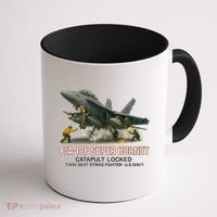 F/A-18F Super Hornet Catapult Locked Twin Seat Strike Fighter Coffee Mug thumb 1