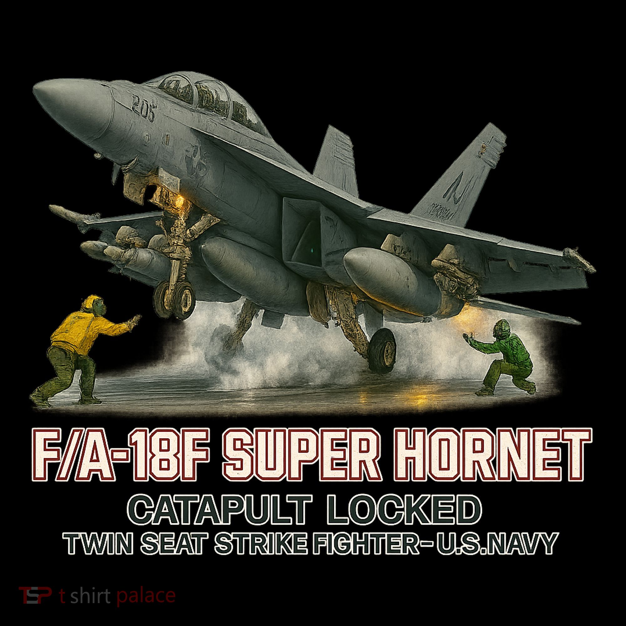 F/A-18F Super Hornet Catapult Locked Twin Seat Strike Fighter Women's Hoodie