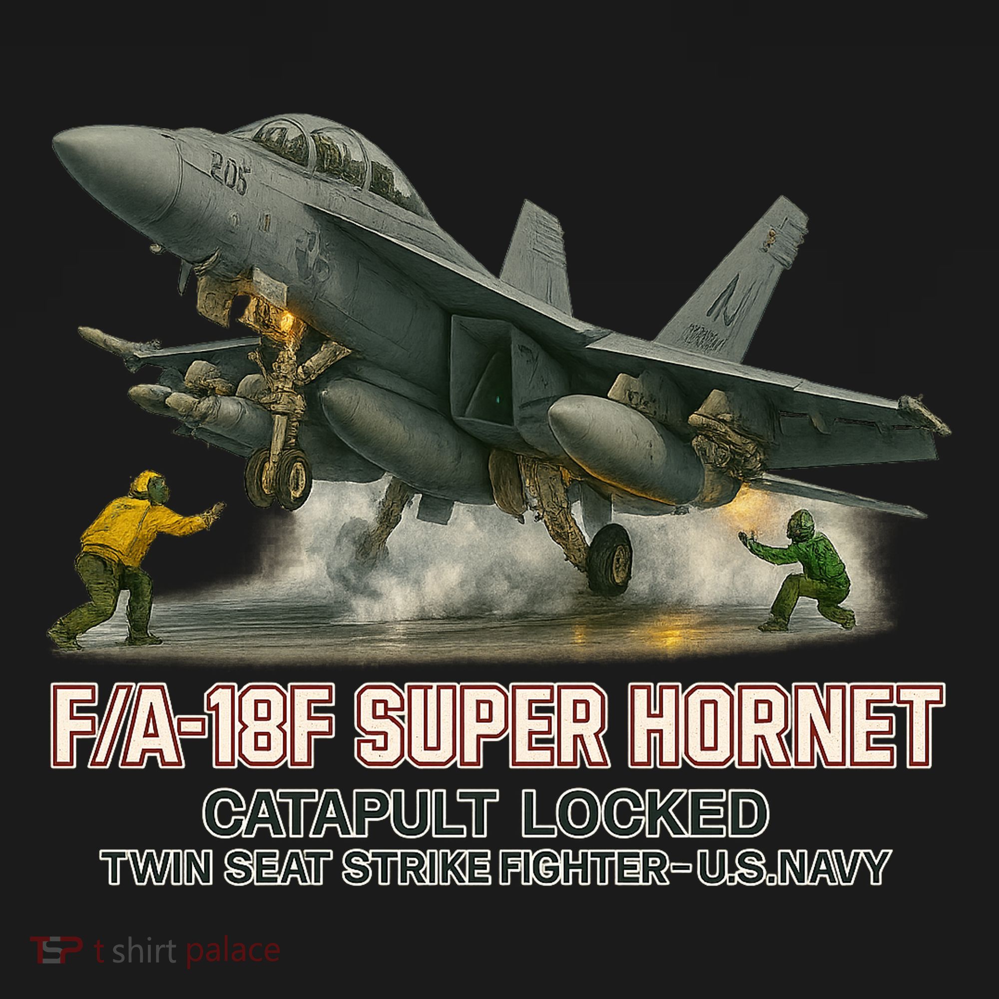 F/A-18F Super Hornet Catapult Locked Twin Seat Strike Fighter Women's Tank Top
