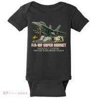 F/A-18F Super Hornet Catapult Locked Twin Seat Strike Fighter Baby Bodysuit thumb 0