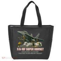 F/A-18F Super Hornet Catapult Locked Twin Seat Strike Fighter Tote Bag thumb 0