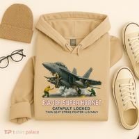 F/A-18F Super Hornet Catapult Locked Twin Seat Strike Fighter Hoodie thumb 4
